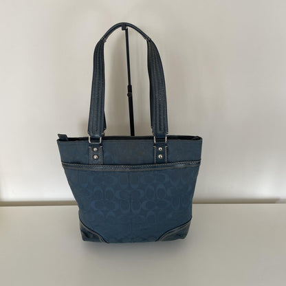 Coach Blue Canvas Hampton Shoulder Bag J0960-F13973