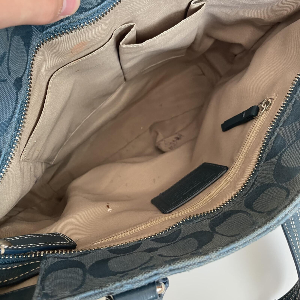 Coach Blue Canvas Hampton Shoulder Bag J0960-F13973