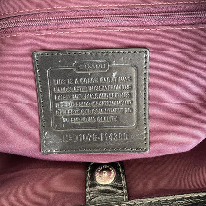 Coach Black Signature Monogram Ergo Shoulder Bag with Kisslock Pocket D1076-F14380