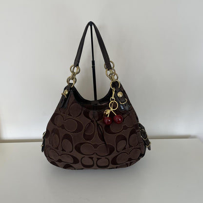 Coach Mia Signature C Brown Maggie Shoulder Bag G1082-16153