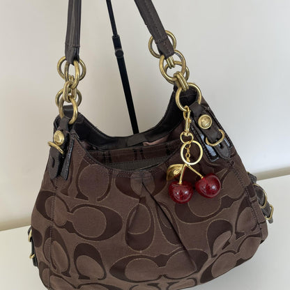 Coach Mia Signature C Brown Maggie Shoulder Bag G1082-16153
