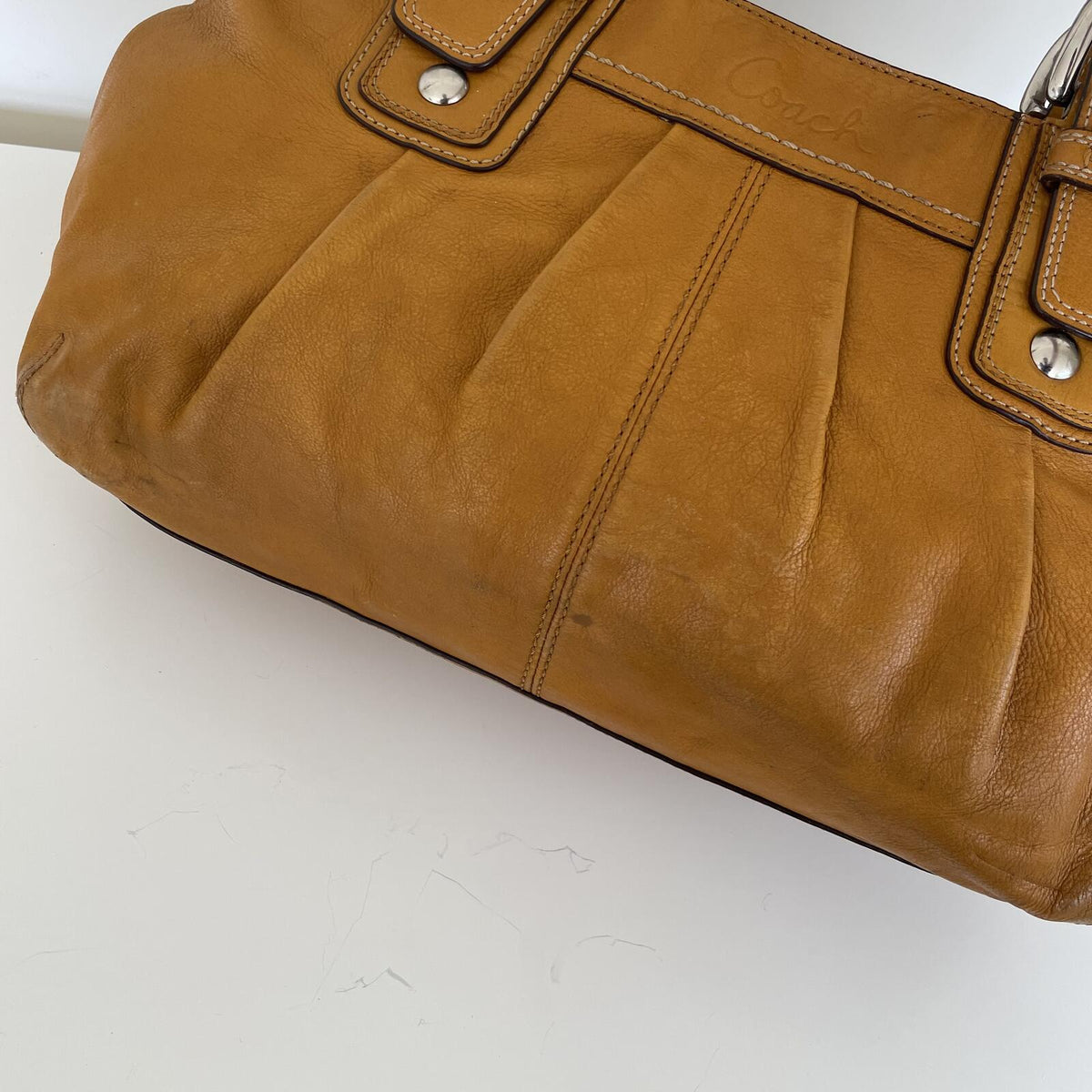 Coach Tan Leather Soho Pleated Shoulder Bag D1075-F13732