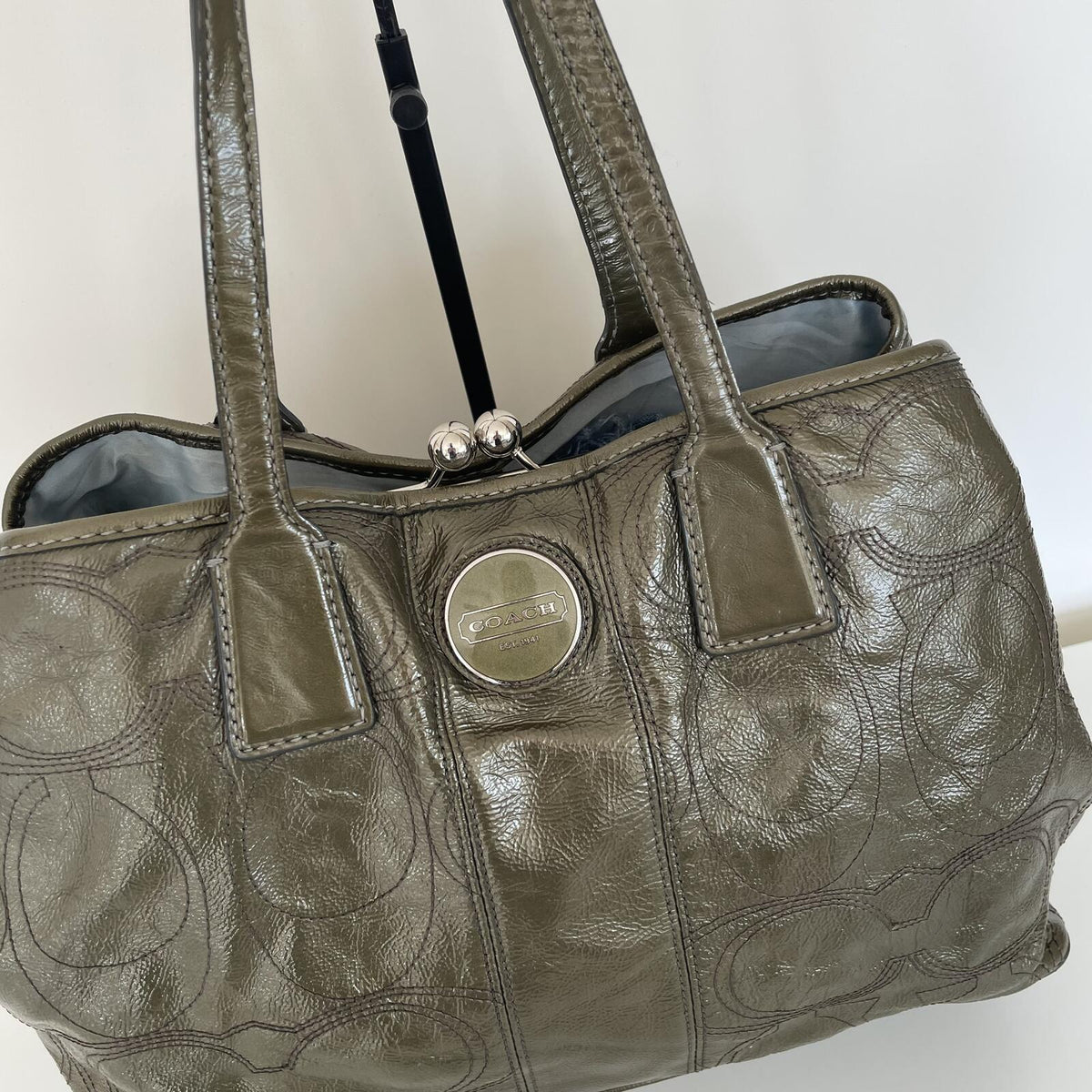 Coach Black Patent Multi-Compartment Shoulder Bag D1193-F15658