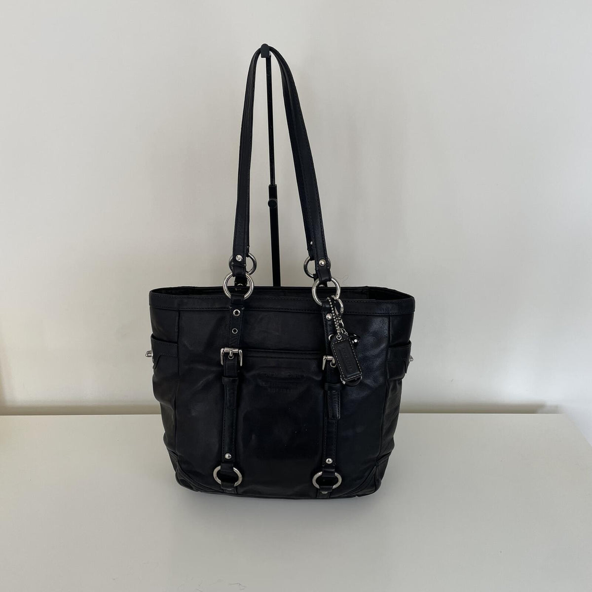 Coach Black Leather East/West Shoulder Bag C0820-F11524