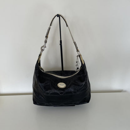 Coach Black Patent Slouch Hobo Shoulder Bag A1126-F17421