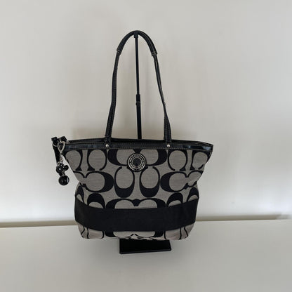 Coach Black Signature Monogram Tote Bag B1276-F19046