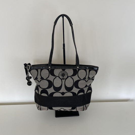 Coach Black Signature Monogram Tote Bag B1276-F19046