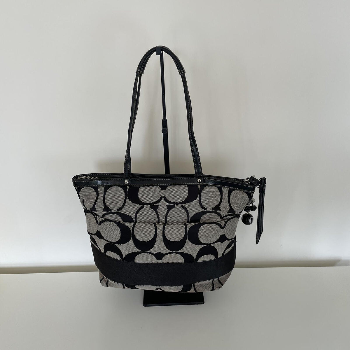 Coach Black Signature Monogram Tote Bag B1276-F19046