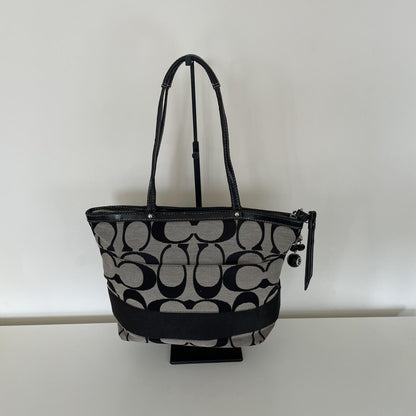 Coach Black Signature Monogram Tote Bag B1276-F19046