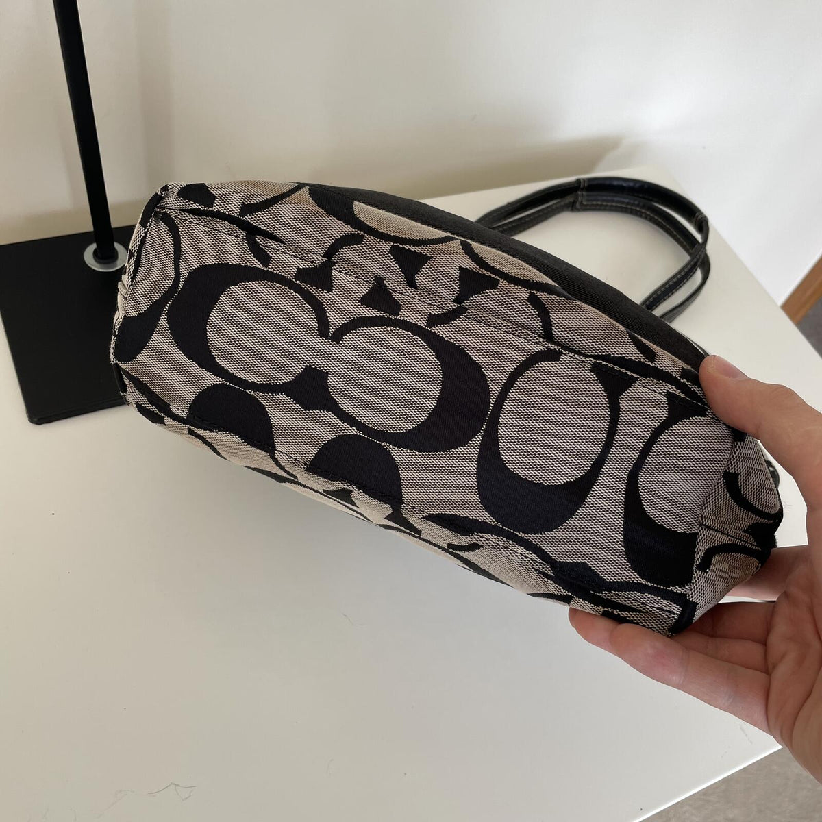 Coach Black Signature Monogram Tote Bag B1276-F19046