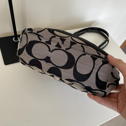 Coach Black Signature Monogram Tote Bag B1276-F19046