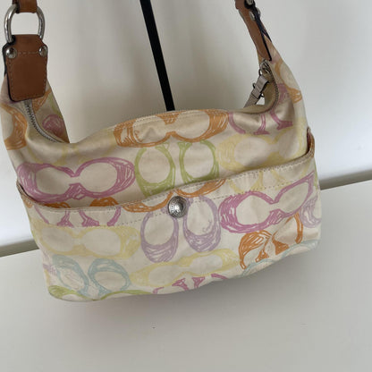 Coach Hampton Signature Pastel Shoulder Hobo Bag L0871-F11673