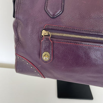 Coach Poppy Studded Leather East/West Satchel with Bow Detail F1320-26434