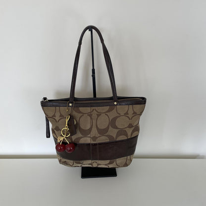 Coach Brown Signature Monogram Tote Bag D0868-12429
