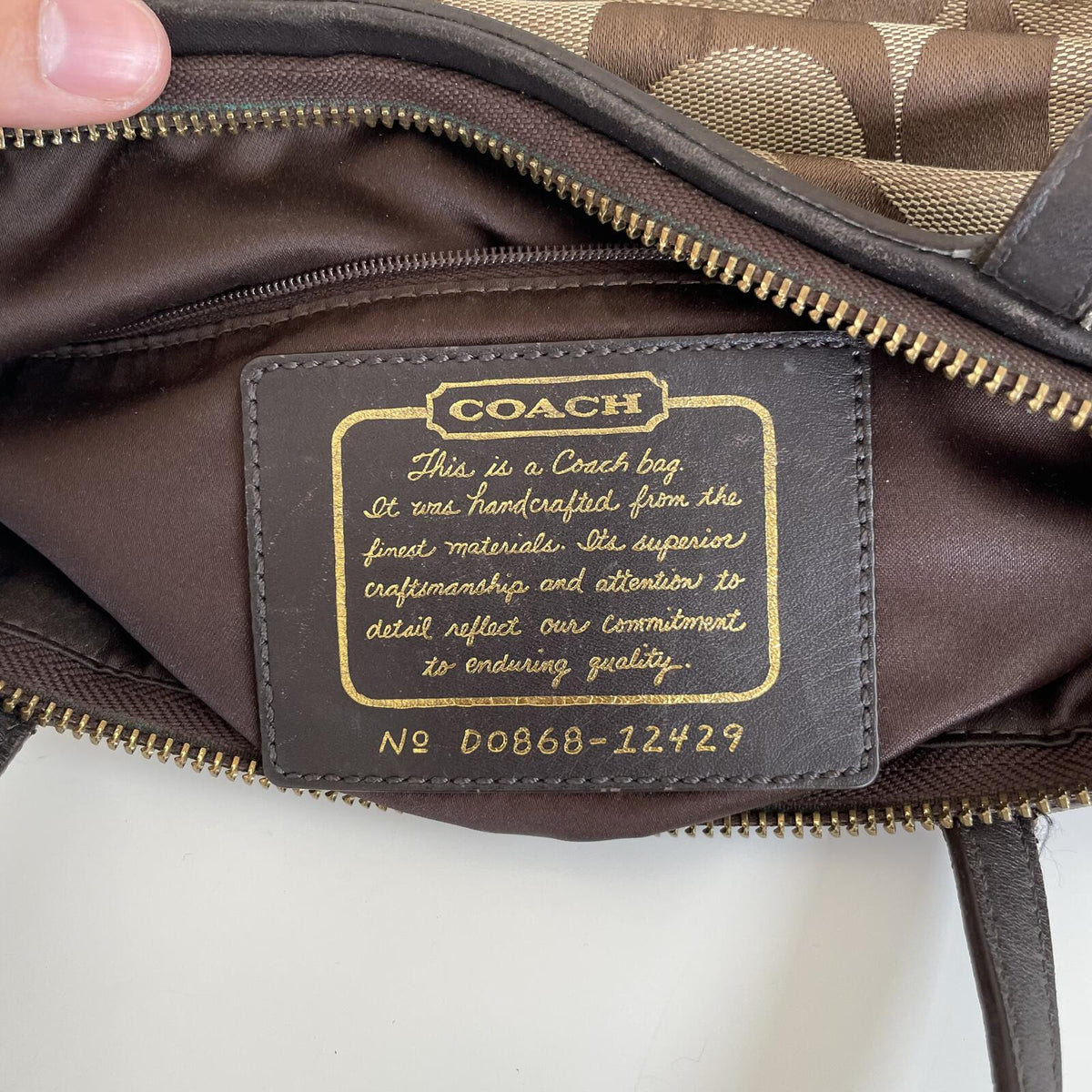 Coach Brown Signature Monogram Tote Bag D0868-12429