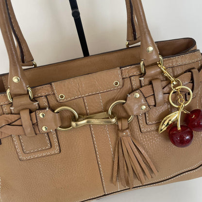 Coach Pebbled Leather Hampton Shoulder Bag Beige/Brown J0693-10529