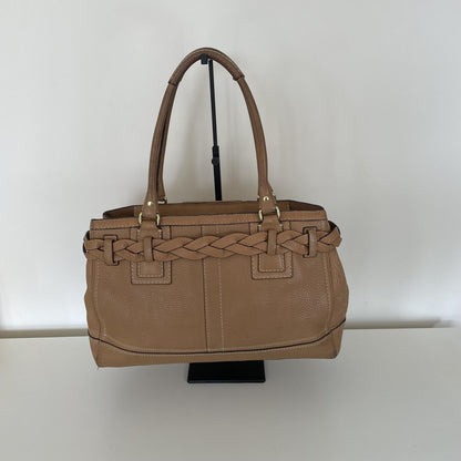 Coach Pebbled Leather Hampton Shoulder Bag Beige/Brown J0693-10529