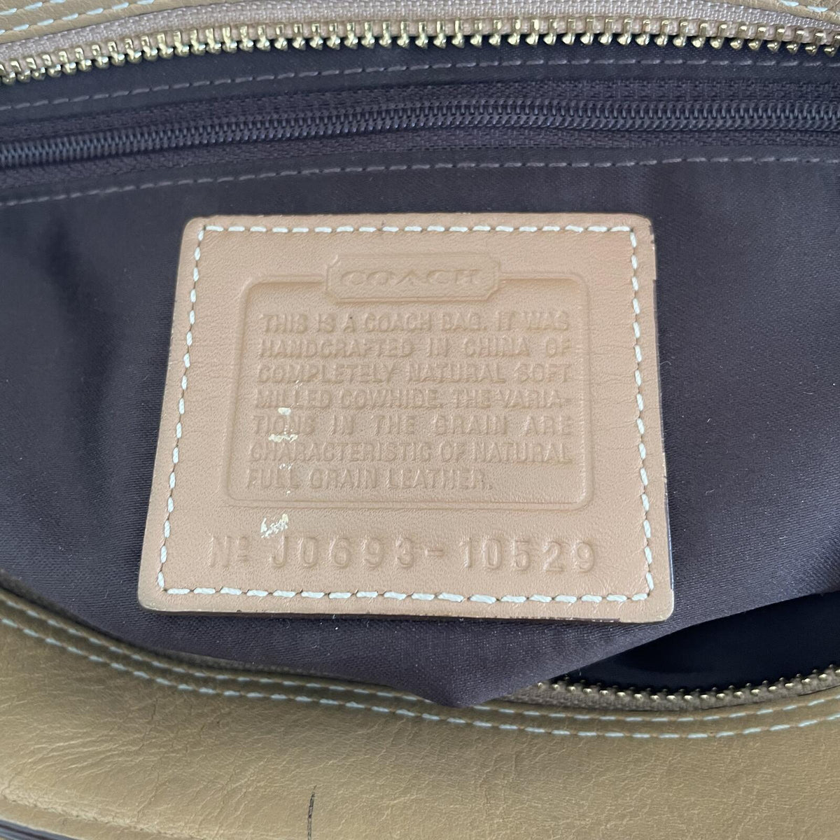 Coach Pebbled Leather Hampton Shoulder Bag Beige/Brown J0693-10529