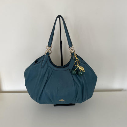 Coach Lily Blue Pebbled Leather Shoulder Bag Handbag Purse Y2K G1781-F12155