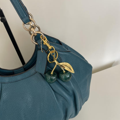 Coach Lily Blue Pebbled Leather Shoulder Bag Handbag Purse Y2K G1781-F12155