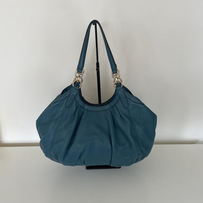 Coach Lily Blue Pebbled Leather Shoulder Bag Handbag Purse Y2K G1781-F12155