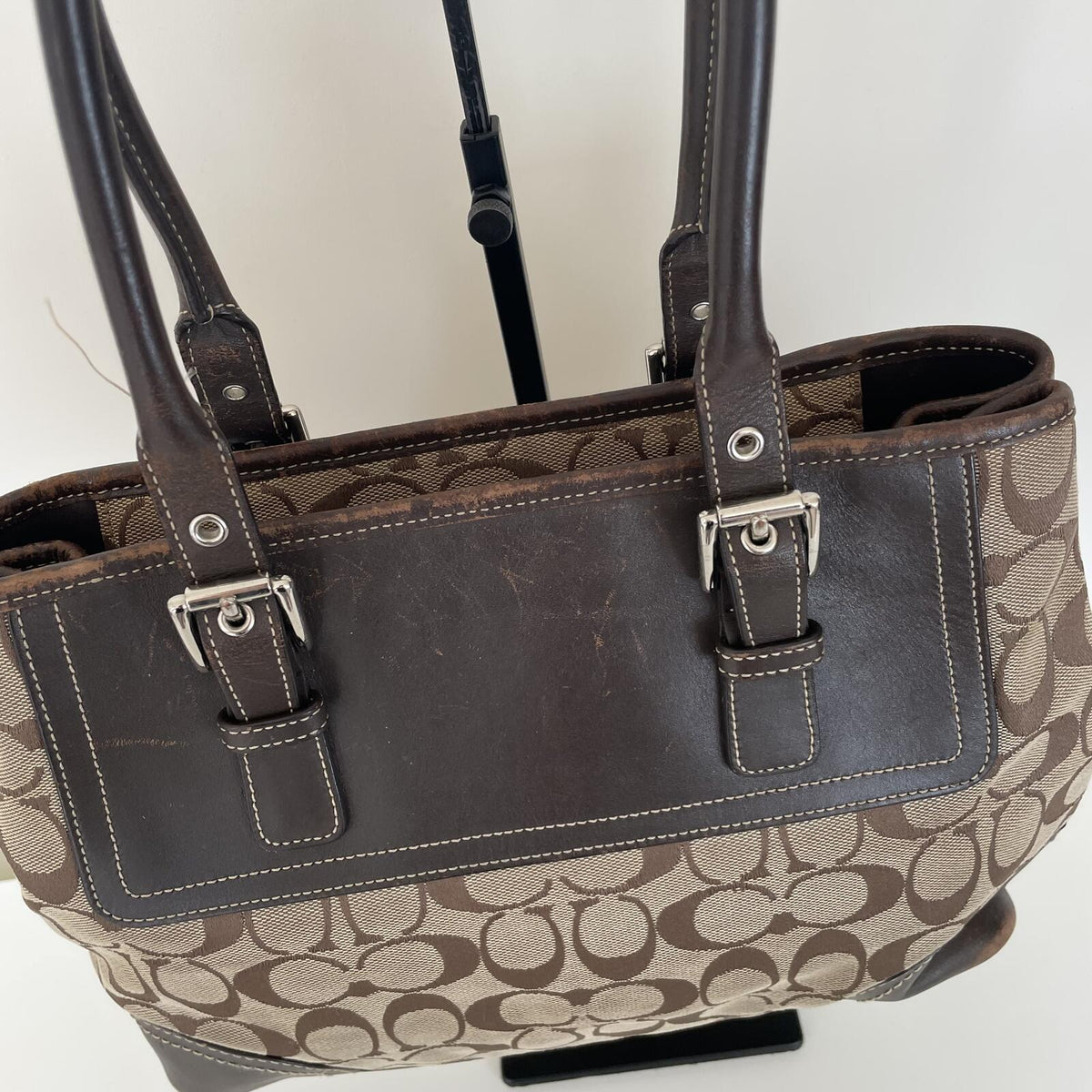 Coach Brown Signature Monogram Hampton Tote Bag F0732-F11220