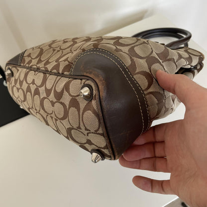 Coach Brown Signature Monogram Hampton Tote Bag F0732-F11220