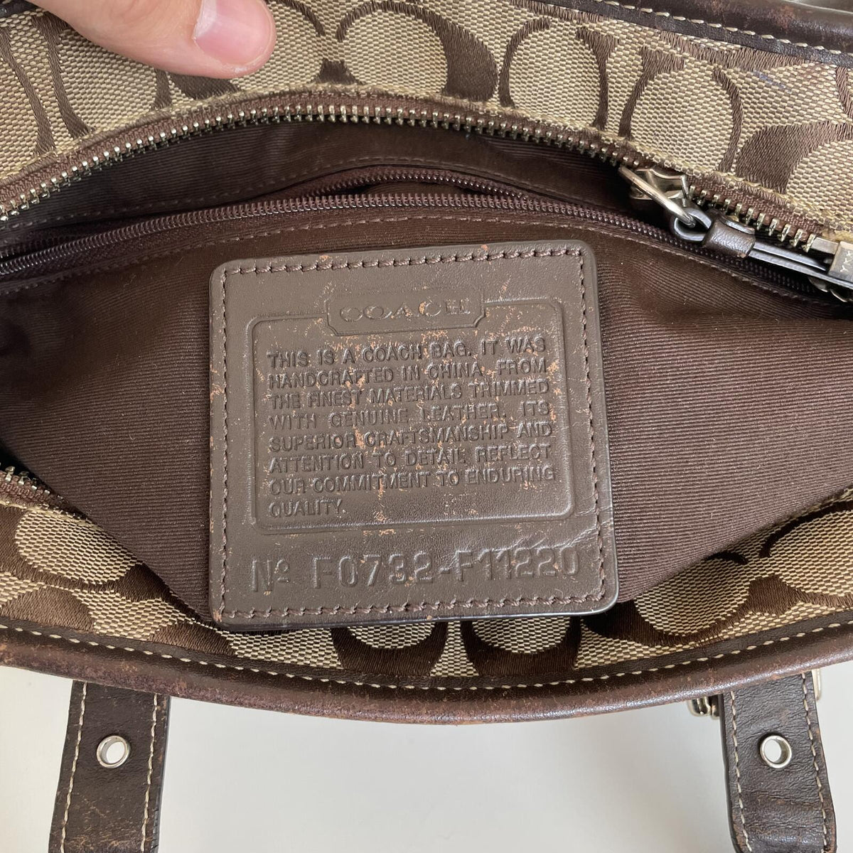 Coach Brown Signature Monogram Hampton Tote Bag F0732-F11220
