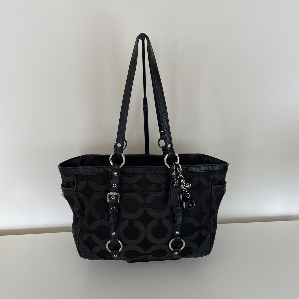 Coach Black Signature Monogram Jacquard Tote Bag E1394-19404M