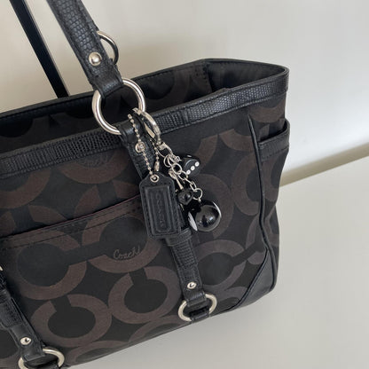 Coach Black Signature Monogram Jacquard Tote Bag E1394-19404M