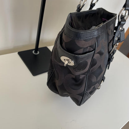 Coach Black Signature Monogram Jacquard Tote Bag E1394-19404M