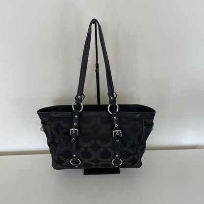 Coach Black Signature Monogram Jacquard Tote Bag E1394-19404M