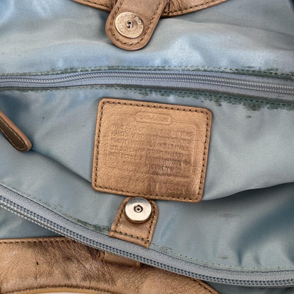 Coach Beige Signature Monogram Sateen Shoulder Bag M1093-F17221