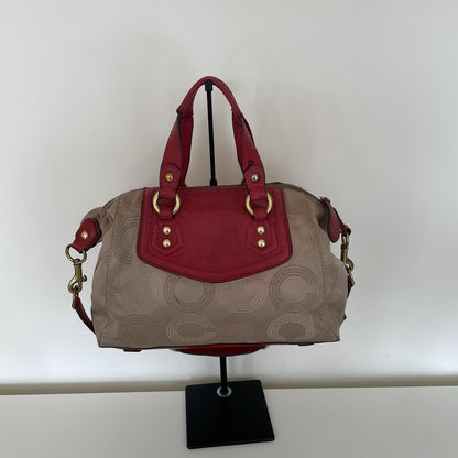 Coach Beige and Pink Ashlee OP Satchel Convertible Handbag M1281-F20027