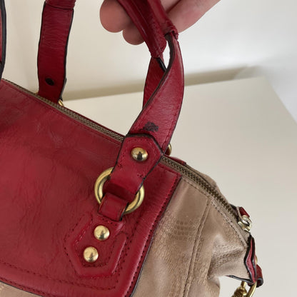 Coach Beige and Pink Ashlee OP Satchel Convertible Handbag M1281-F20027
