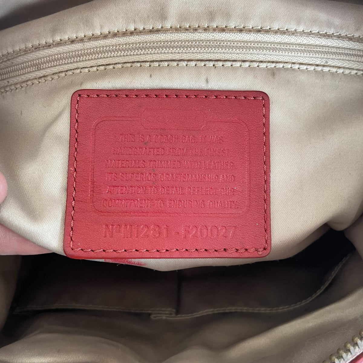 Coach Beige and Pink Ashlee OP Satchel Convertible Handbag M1281-F20027