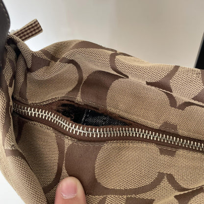 Coach Beige Signature Monogram Mini East/West Duffle Shoulder Bag F1161-F15068