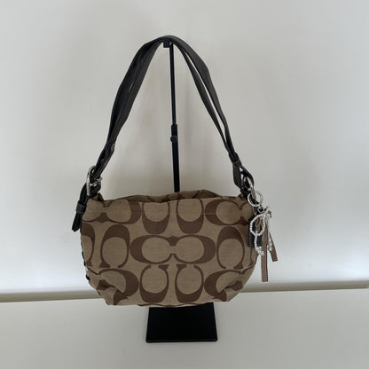 Coach Beige Signature Monogram Mini East/West Duffle Shoulder Bag F1161-F15068