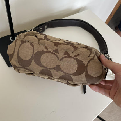 Coach Beige Signature Monogram Mini East/West Duffle Shoulder Bag F1161-F15068