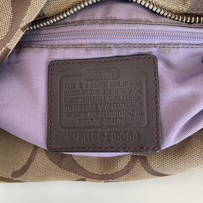 Coach Beige Signature Monogram Mini East/West Duffle Shoulder Bag F1161-F15068