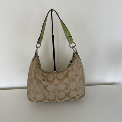 Coach Signature Green Stripe Demi Hobo Shoulder Bag K1295-F19281