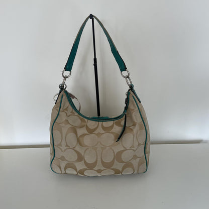 Coach Signature Hobo Turquoise Stripe Shoulder Bag C1305-F21873
