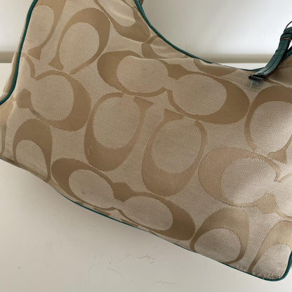 Coach Signature Hobo Turquoise Stripe Shoulder Bag C1305-F21873