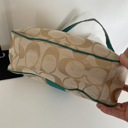 Coach Signature Hobo Turquoise Stripe Shoulder Bag C1305-F21873