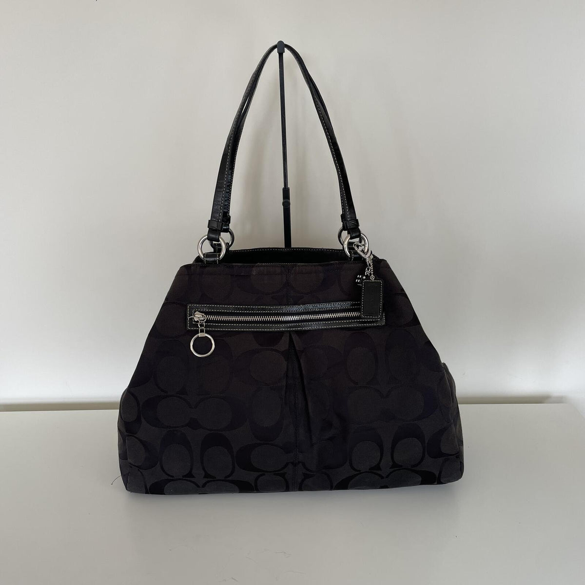 Coach Gabby XL Black Signature Monogram Tote Shoulder Bag E1176-F14863