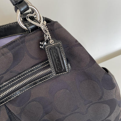 Coach Gabby XL Black Signature Monogram Tote Shoulder Bag E1176-F14863