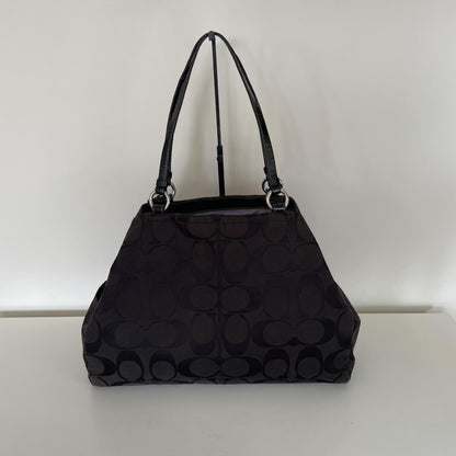 Coach Gabby XL Black Signature Monogram Tote Shoulder Bag E1176-F14863