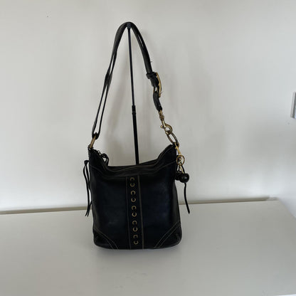 Coach Black Chelsea Laced Pebbled Leather Crossbody Bag H0693-10399