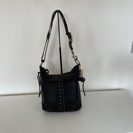 Coach Black Chelsea Laced Pebbled Leather Crossbody Bag H0693-10399