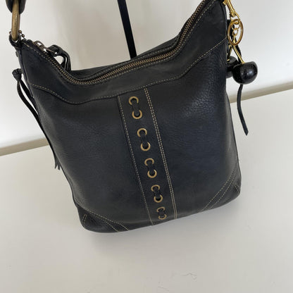 Coach Black Chelsea Laced Pebbled Leather Crossbody Bag H0693-10399